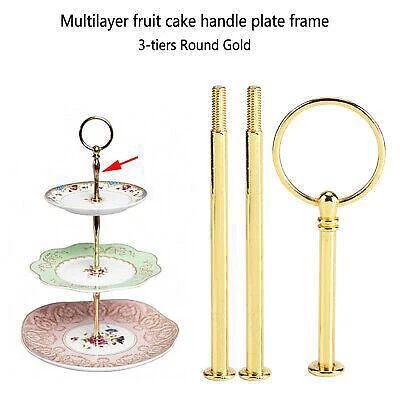 £5.46 • Buy Cake Stand 2/3 Tier Center Handle Plate Holder Rod Kit - Dessert Display