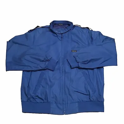 Vtg Members Only Mens Cafe Racer Jacket Sz Large 80 90s Blue Full Zip A6 • $32