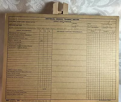 Military Memorabilia. WWII Individual Training Record. Air Force. Frank McLemore • $14.95