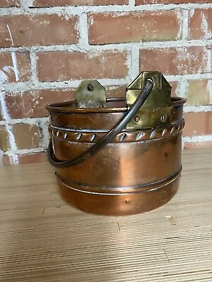 Vintage French Solid Copper Planter Cauldron Iron Handle LeCellier Villedieu • $42.73