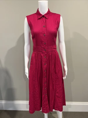 $18 • Buy Trenery Dress 8 - Linen Blend Button Through Dress - Size 8 