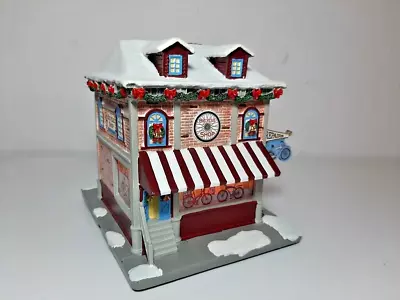 Hawthorne Village Norman Rockwell Christmas Village Bicycle Shop 07953-028 • $39.99