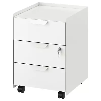 Trotten - Drawer Unit With 3 Drawers On Castors In White • $119