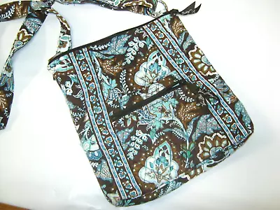 VERA BRADLEY Java Blue HIPSTER CROSSBODY PURSE 10x 10 X 1 Used • $15.99