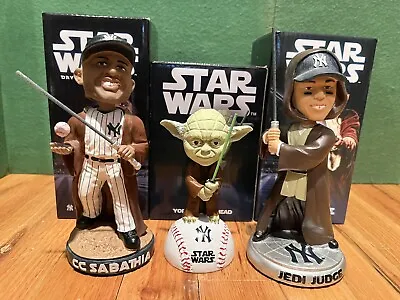 Aaron Judge + CC Sabathia + Yoda Jedi Qty3 Yankees Star Wars Bobblehead SGA 2022 • $999.99