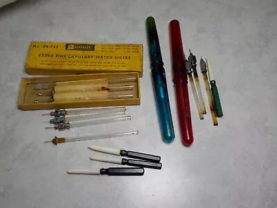 Vintage Lot Of Oilers Watchmaker Jewelers Bench Repair Tool Glass Plastic • $12.87