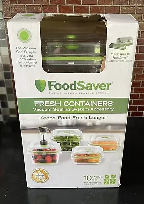 $40 • Buy FoodSaver Fresh Containers 10 Piece Vacuum Sealing Storage Accessory Set New 