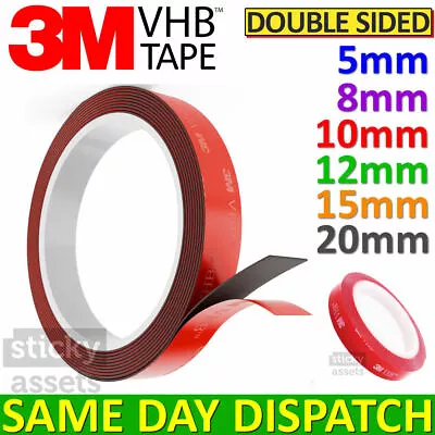 Double Sided Tape - Strong 3m Sticky Tape Heavy Duty Acrylic Adhesive • £5.95