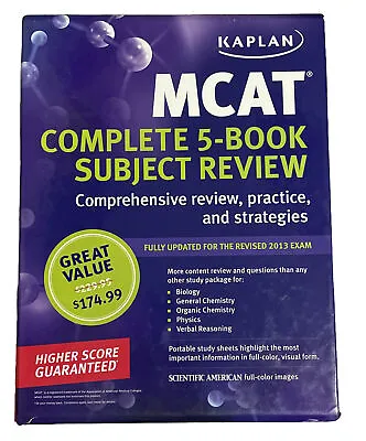 $20.20 • Buy Kaplan MCAT Complete 5 Book Subject Review, 3rd Edition