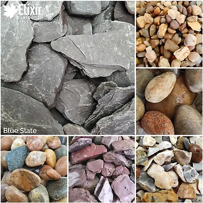 Decorative Coloured Stones | Pebbles Cobbles Slate Gravel Chippings Aggregates • £7.97
