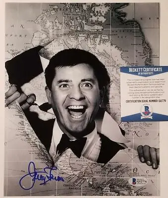 Jerry Lewis Signed 8x10 Photo Map Comedy Actor Autograph ~ Beckett BAS COA • $129.99