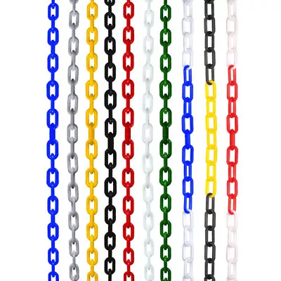 Plastic Chain 6mm Link Safety Barrier Decorative Garden Fence 5m 10m 15m 25m • £21.99