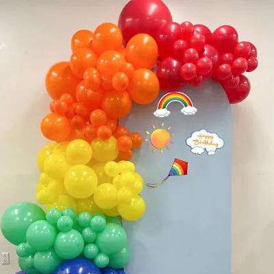 $18.79 • Buy 96Pcs Rainbow Balloons Arch Kit 5/10/18inch Multicolor Latex Balloons Reusable·
