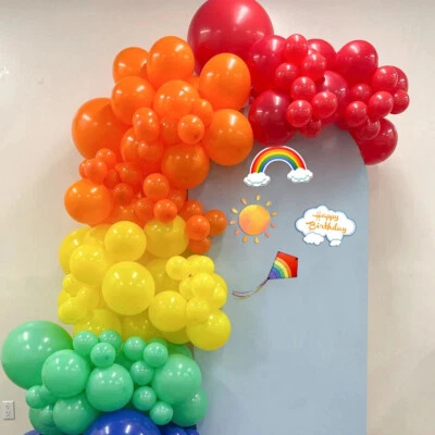 $18.79 • Buy 96Pcs Rainbow Balloons Arch Kit 5/10/18inch Multicolor Latex Balloons Reusable·