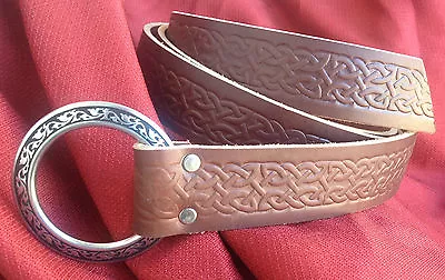 1.5  Celtic Knotwork Ring Belt Black Or Browns SCA Faire Sword Rennie Medieval • $47