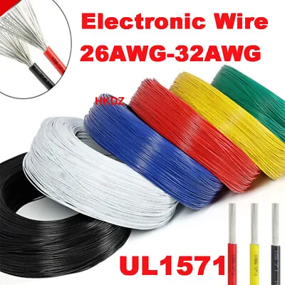 UL1571 Electronic Wire Flexible Tinned Copper Strand Cable Insulated 26AWG-32AWG • £1.70