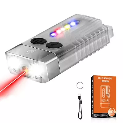 V10 EDC Keychain LED Fluorescence Flashlight Rechargeable Torch WorkLight Magnet • $17.95