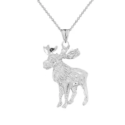 .925 Sterling Moose  Pendant Necklace • $29.99