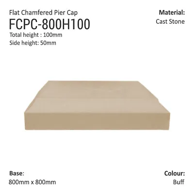 Flat Chamfered Pier Cap 800mm Cast Stone 3 Colours Free UK Mainland Delivery • £164.99