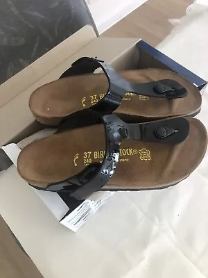 Birkenstock Patent Gizeh Narrow 37 Brand New In Box • $85