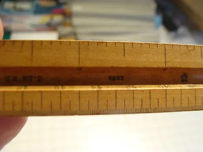 Vintage TRIANGULAR RULER: Early Wooden U S STD 8883 Scales In Description  • $28.71