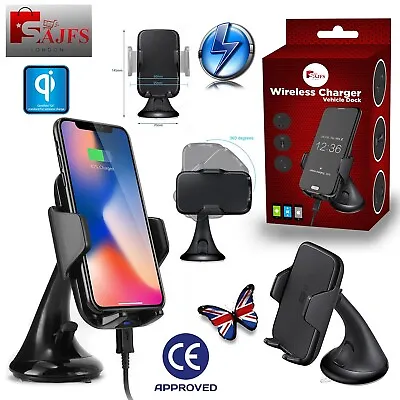 2 IN 1 WIRELESS CAR CHARGER SIMPLE FAST AUTOMATIC Qi PHONE HOLDER SAJFS™ • £6.95