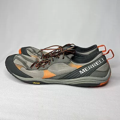 Merrell Road Glove Smoke J38389 Gray Orange Vibram Mens Running Shoes Size 13 • $22.80