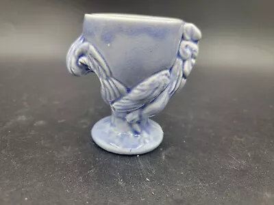 VINTAGE Blue Ceramic Figural Rooster Chicken Hen EGG CUP Figurine • $10