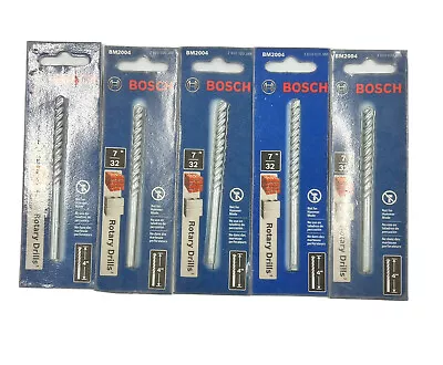 5 Pack Bosch Rotary Spiral Drill Bit 7/32  X 2 X 4 (BM2004) For Masonry & Brick • $14.95