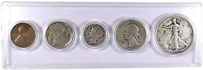 1937 Year Set 5 Coins In AG About Good Or Better Condition Collectible Gift Set • $34.99