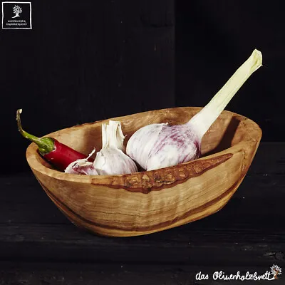 Oval Bowl From Olive Wood Wooden Bowl Small Bowl Side Dish Dip Bowl 10cm • £18.82