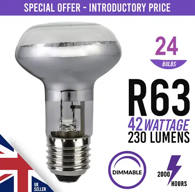 £12.74 • Buy 24x Halogen Light Bulbs Spotlight R63 E27/ES 42W=60W Dimmable Bulb - 24 Pack NEW