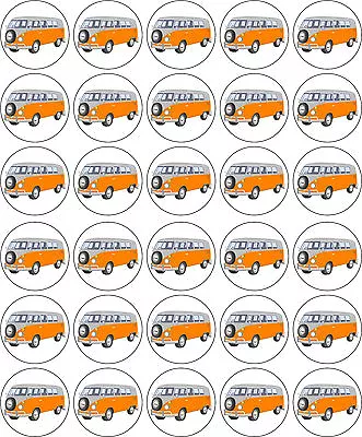 £3.75 • Buy Vw Camper Van Birthday Edible Printed Icing Cup Cake Topper Decorations