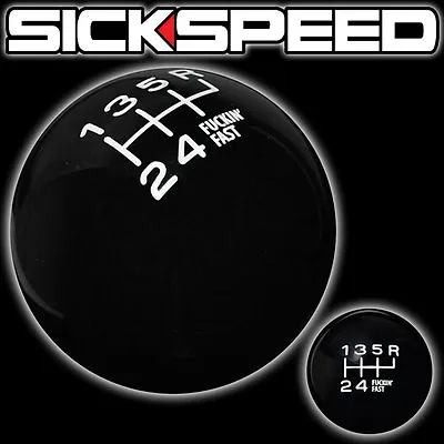 BLACK/WHITE FING FAST KNOB 6 SPEED SHORT THROW SHIFTER SELECTOR 9/16x18 K34 • $29.88