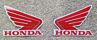 HONDA  Wings  RED Wings  PAIR Fuel Tank Wing Decal Vinyl Graphics Stickers RED • £4.99