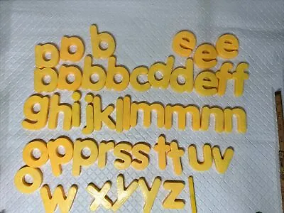 Lot Of 44 Large Vintage Refrigerator Magnetic Plastic Alphabet  Letters Yellow • $9.99