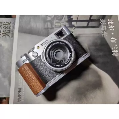Wood Hand Grip L Holder For Fuji X100V Fujifilm X100-5 Camera Alloy Base Plate • $59.92