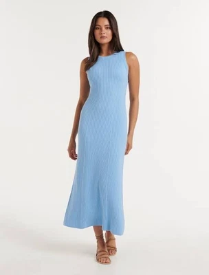 $35 • Buy Forever New, A-Line, Rib, Knit, Blue, Size 14 