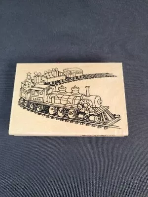 Stampendous Toy Train Rubber Stamp P202 Large Wood Handle 5  X 3  2013 • $8.99