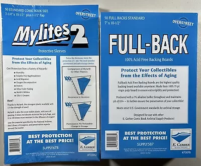 $56.95 • Buy E. Gerber Mylites2 & Full-Back Standard (50pcs) Set 725M2/700FB 35pt