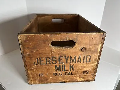 Rare WOOD & METAL MILK Jerseymaid Milk 12 Gal 1953 13”x17”x10” • $18