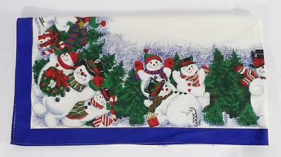Vintage Ice-Skating Snowmen Christmas Holiday Tablecloth 80  X 57  • $24.99