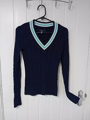 Tommy Hilfiger Blue Cable Knit Jumper XS • £12