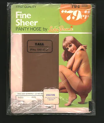 Lady Brevoni  79er  Pantyhose 1960s Beige Tone Tall To 5'9  155lbs Sexy Package • $12.50