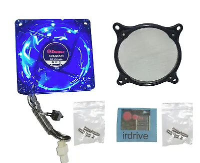 Enermax Thermal Control 80mm Blue LED Case Cooling Fan W/ Mesh Fan Filter Guard • $13