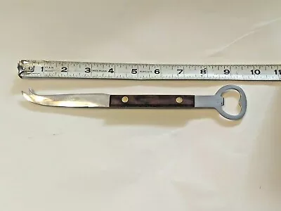 Vintage Vernco Advertisement  Cheese Knife And Bottle Opener W/ Wood Scales • $12