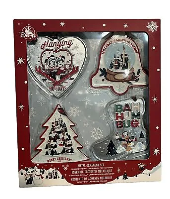 Disney Mickey & Minnie Mouse 4 Pack Metal Christmas Holiday Ornament Set- New • $18.99