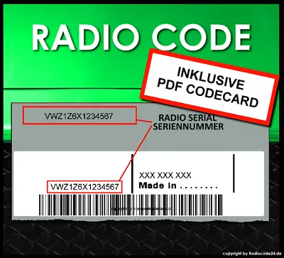 █►Radio Unlock Code Fits VW RNS310 RNS315 RNS510 RNS810 RNS850 MFD MCD... • $7.98