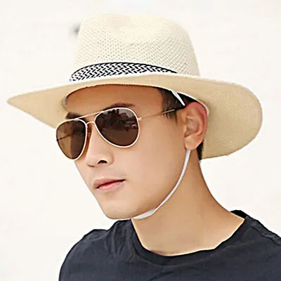 $10.58 • Buy Womens Mens Wide Brim Straw Panama Hat Fedora Summer Beach Sun HatB Nw JxTSAU