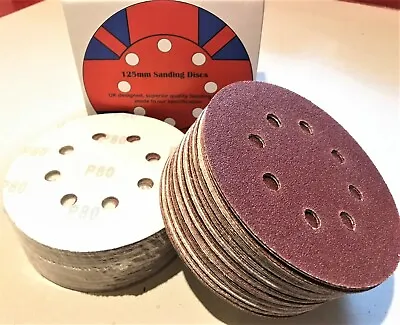 125mm 5  Sanding Discs For Orbital Sander 40 - 800 Grit • £12.75